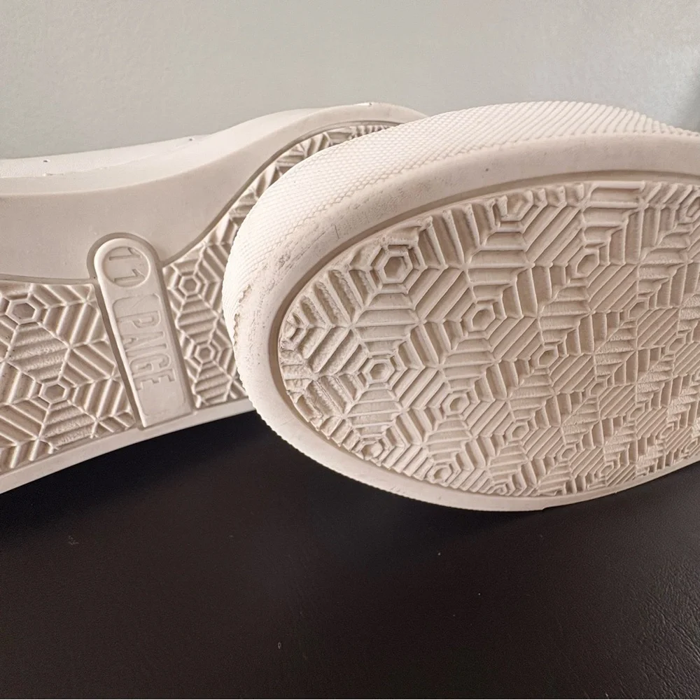 PAIGE‎ White and Rose Gold Leather Platform Sneakers size 11 (run small)